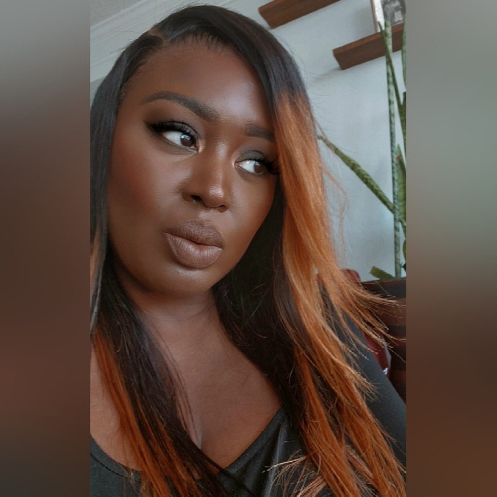 Pre❤Gently Worn (Once) Human Hair HD 13X4 LACE FRONTAL Ombre Wig: 16 inches - Picture 2 of 15